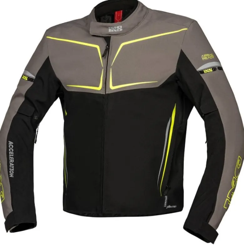 Giacca in Tessuto IXS TS-PRO-ST Plus Nero Grigio Giallo Fluo