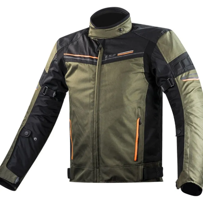 Giacca in Tessuto Ls2 Shadow Khaki Nero H-V Arancio