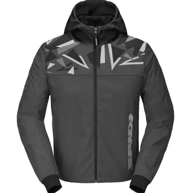 Giacca in Tessuto Spidi Hoodie Evo Sport Antracite Nero