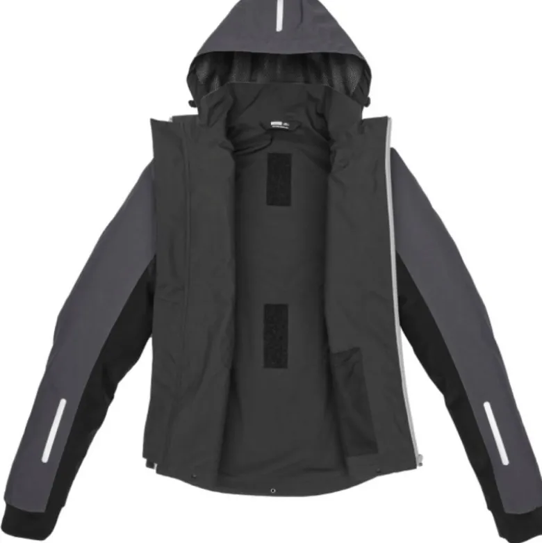 Giacca in Tessuto Spidi Hoodie H2Out 2 Nero Antracite Rosso Fluo