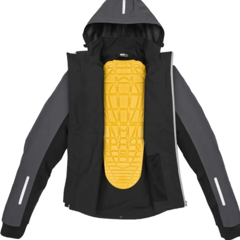 Giacca in Tessuto Spidi Hoodie H2Out 2 Nero Antracite Rosso Fluo