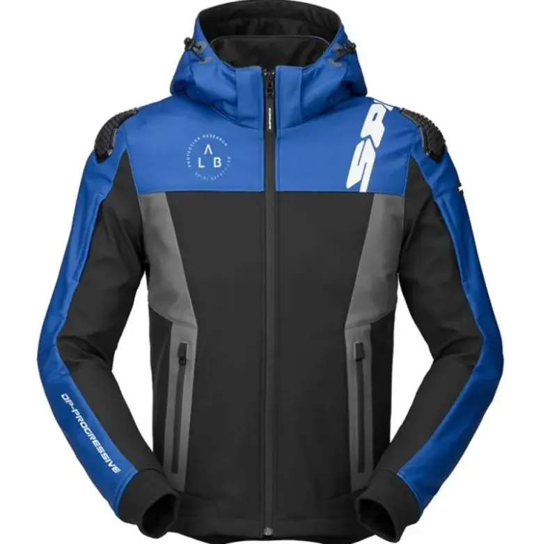 Giacca in Tessuto Spidi Hoodie Warrior Blu Nero Grigio