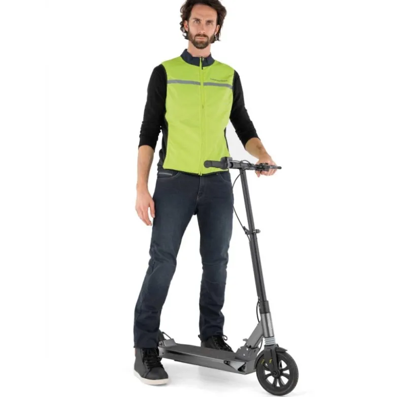 Gilet In Tessuto Antivento Tucano Urbano Nano Switch Gilet Blu Scuro Giallo Fluo