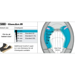 Guanciali Shoei Cheek Pad 47 Per Caschi Glamster / Glamster 06