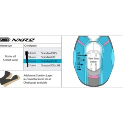 Guanciali Shoei Cheek Pad 35 S/M/L/XL Per Caschi NXR 2