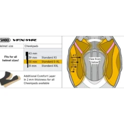 Guanciali Shoei Type-M Cheek Pad 35 Per Caschi VFX-WR
