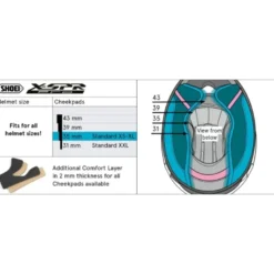 Guanciali Shoei Type-P Cheek Pad 35 Per Casco X-SPR Pro