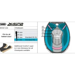 Guanciali Shoei Type-P Cheek Pad 31 Per Casco X-SPR Pro