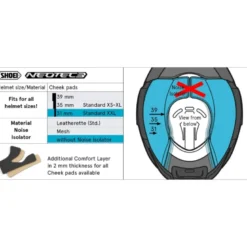 Guanciali Shoei Type-Q Cheek Pad 31 Per Casco Neotec 3