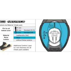 Guanciali Shoei Type-QM Cheek Pad 31 Con Isolante Acustico Per Casco Neotec 3