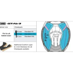 Guanciali Shoei Type-R Cheek Pad 35 Per Casco GT-Air 3