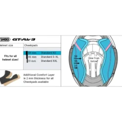 Guanciali Shoei Type-R Cheek Pad 39 Per Casco GT-Air 3