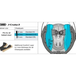 Guanciali Shoei Type-S Cheek Pad 35 Per Casco J-Cruise 3
