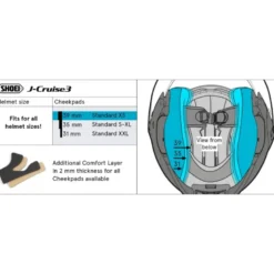 Guanciali Shoei Type-S Cheek Pad 39 Per Casco J-Cruise 3