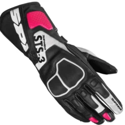 Guanti Donna In Pelle Spidi Sts-3 Lady Nero Fucsia