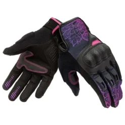 Guanti Donna In Tessuto Tucano Urbano Stacca Nero Violet Graphic