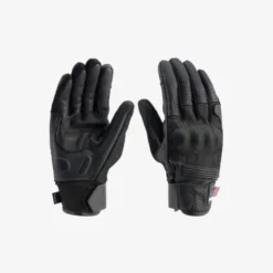 Guanti In Pelle E Tessuto Blauer Digit Nero
