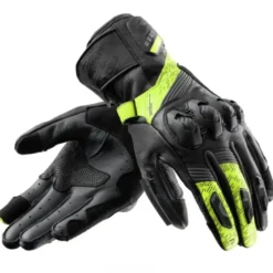 Guanti In Pelle Rebelhorn Viper Nero Grigio Giallo Fluo
