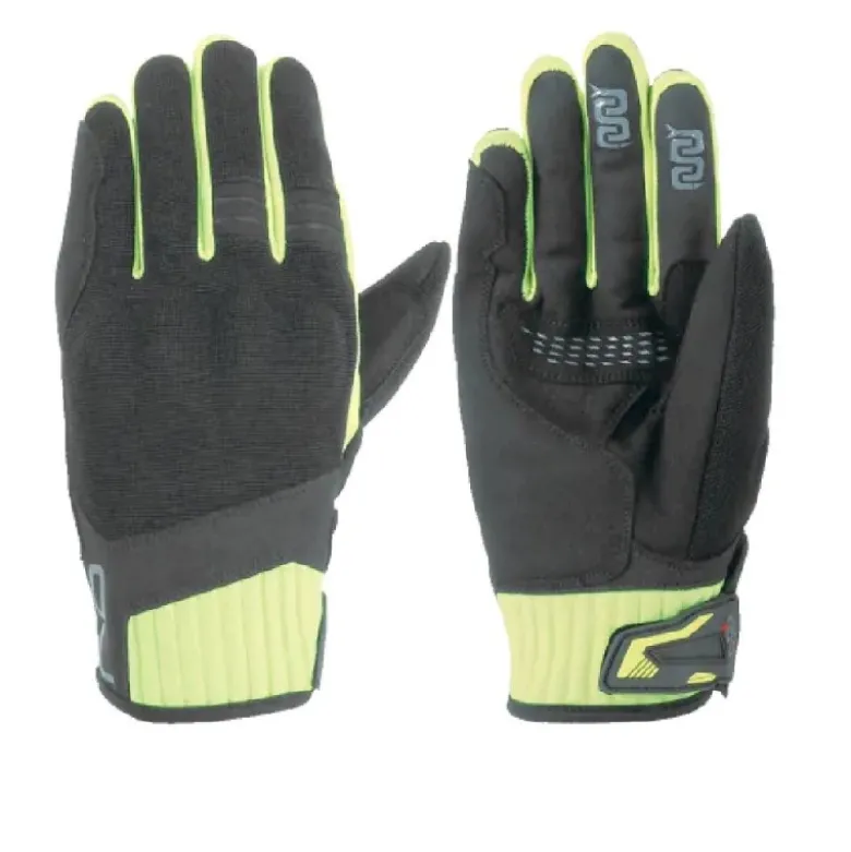 Guanti In Tessuto OJ Lever Nero Giallo Fluo