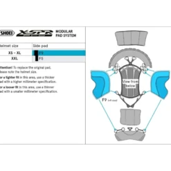 Imbottitura Laterale Cuffia Shoei Type-P Center Pad Side F9 Per Casco X-SPR Pro