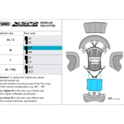 Imbottitura Posteriore Cuffia Shoei Type-P Center Pad Rear M9 Per Casco X-SPR Pro