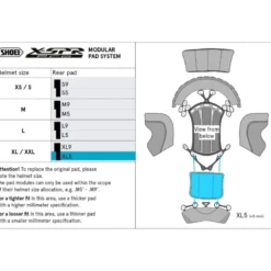 Imbottitura Posteriore Cuffia Shoei Type-P Center Pad Rear XL5 Per Casco X-SPR Pro