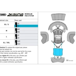 Imbottitura Posteriore Cuffia Shoei Type-P Center Pad Rear S5 Per Casco X-SPR Pro