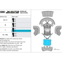 Imbottitura Posteriore Cuffia Shoei Type-P Center Pad Rear L5 Per Casco X-SPR Pro