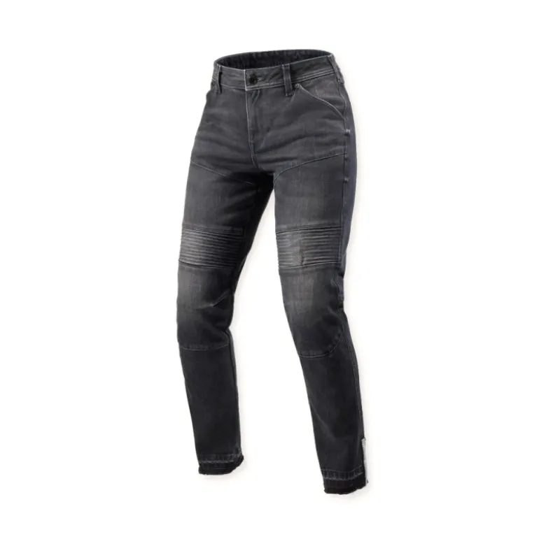 Jeans Donna Revit Moto 2 Ladies SF Nero Scuro Slavato L32 Standard