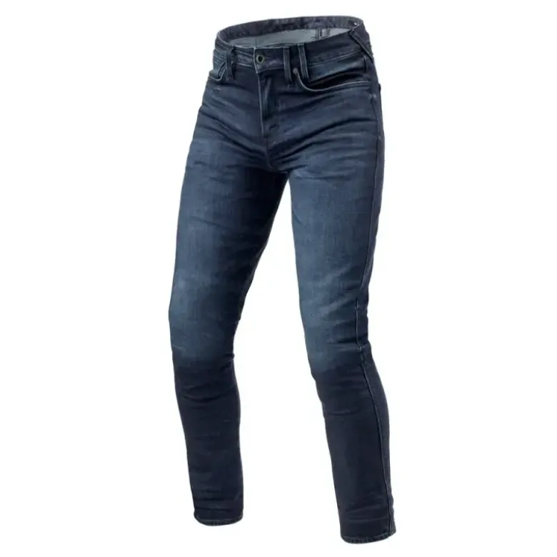 Jeans Uomo Revit Carlin Sk Blu Scuro Slavato L36 Allungato