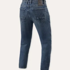 Jeans Uomo Revit Detroit 3 Tapered Blu Scuro Slavato Extra Accorciato L30