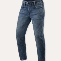 Jeans Uomo Revit Detroit 3 Tapered Blu Scuro Slavato Extra Accorciato L30