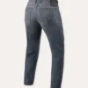 Jeans Uomo Revit Keegan Tapered Grigio Medio Slavato Extra Accorciato L30