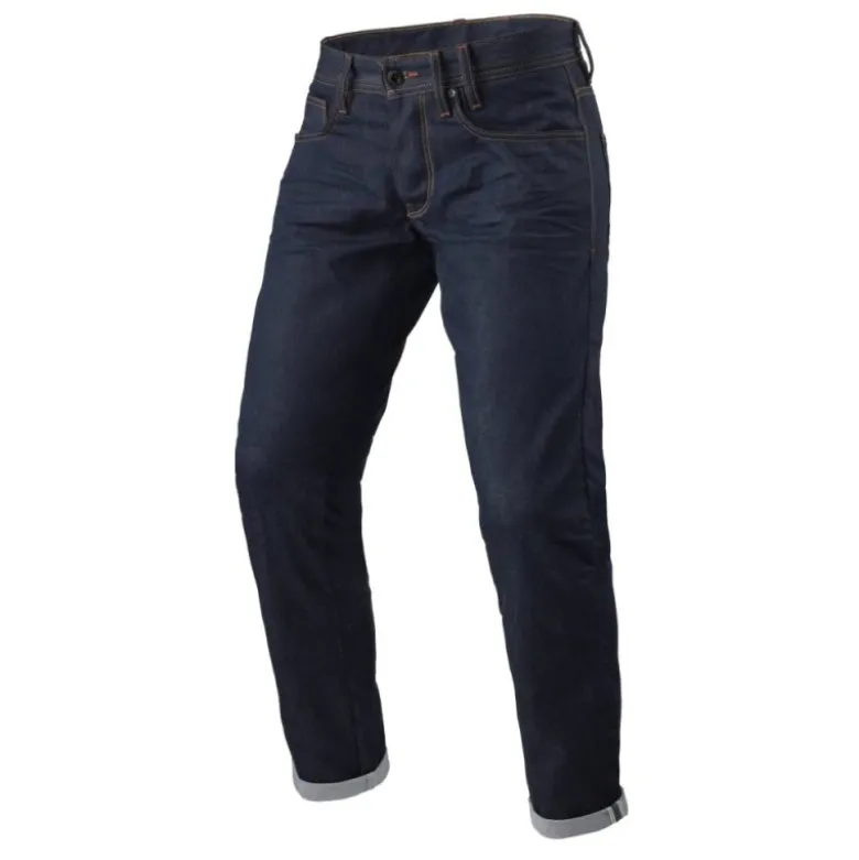 Jeans Uomo Revit Lewis Selvedge Blu Scuro L32 Accorciato