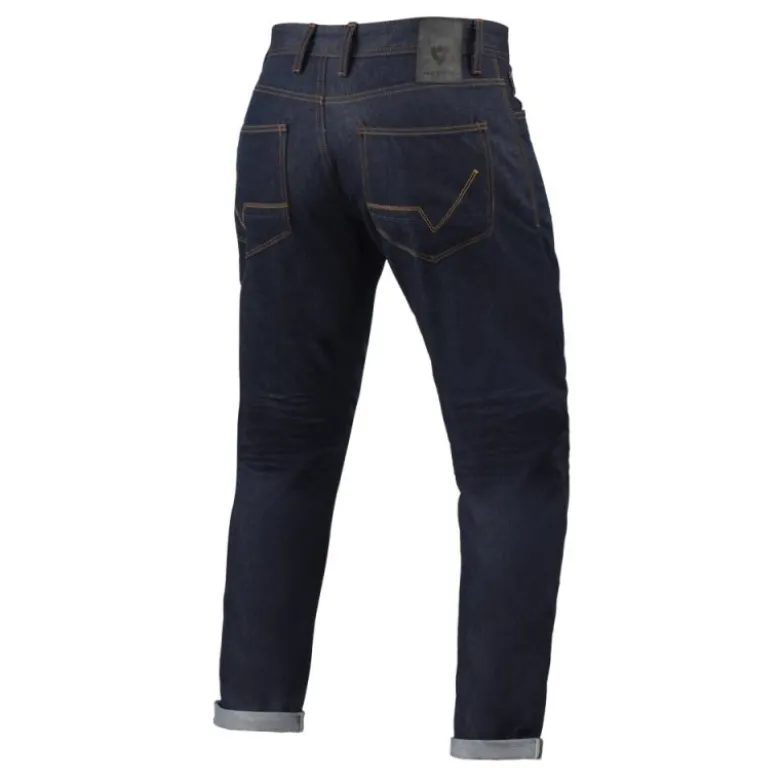 Jeans Uomo Revit Lewis Selvedge Blu Scuro L32 Accorciato