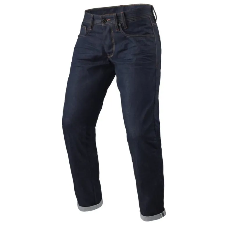 Jeans Uomo Revit Lewis Selvedge Blu Scuro L30 Extra Accorciato
