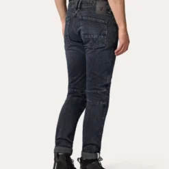 Jeans Uomo Revit Moto 2 Tf Blu Scuro Nero Effetto Usato L34 Standard