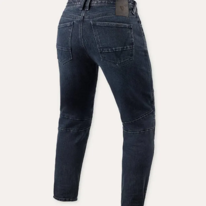 Jeans Uomo Revit Moto 2 Tf Blu Scuro Nero Effetto Usato L34 Standard