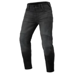 Jeans Uomo Revit Moto 2 Tf Grigio Scuro Slavato L36 Allungato