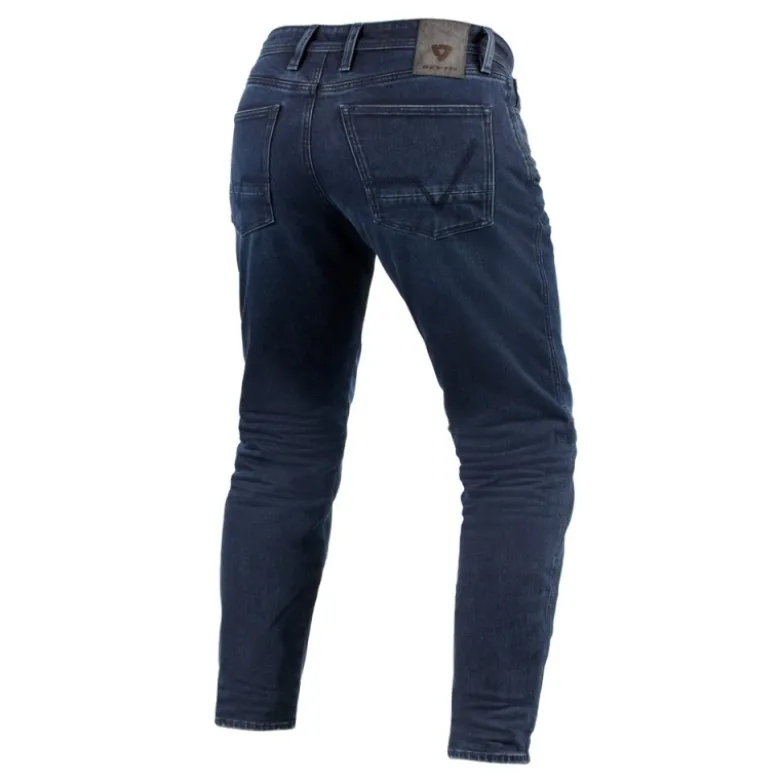 Jeans Uomo Revit Ortes TF Blu Scuro Nero Slavato L36 Allungato