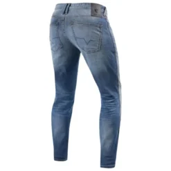 Jeans Uomo Revit Piston 2 Sk Blu Medio Slavato L32 Accorciato