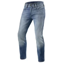 Jeans Uomo Revit Piston 2 Sk Blu Medio Slavato L32 Accorciato