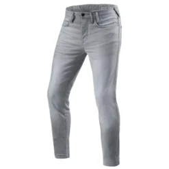 Jeans Uomo Revit Piston 2 Sk Grigio Chiaro Slavato L32 Accorciato