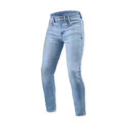 Jeans Uomo Revit Piston 3 Skinny Blu Chiaro Vintage L32 Accorciato