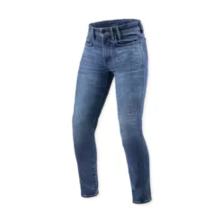 Jeans Uomo Revit Piston 3 Skinny Blu Medio Used L36 Allungato