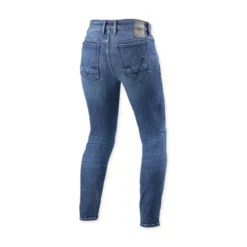 Jeans Uomo Revit Piston 3 Skinny Blu Medio Used L30 Extra Accorciato