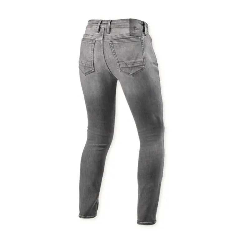 Jeans Uomo Revit Piston 3 Skinny Grigio Medio Used L32 Accorciato