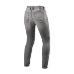 Jeans Uomo Revit Piston 3 Skinny Grigio Medio Used L30 Extra Accorciato