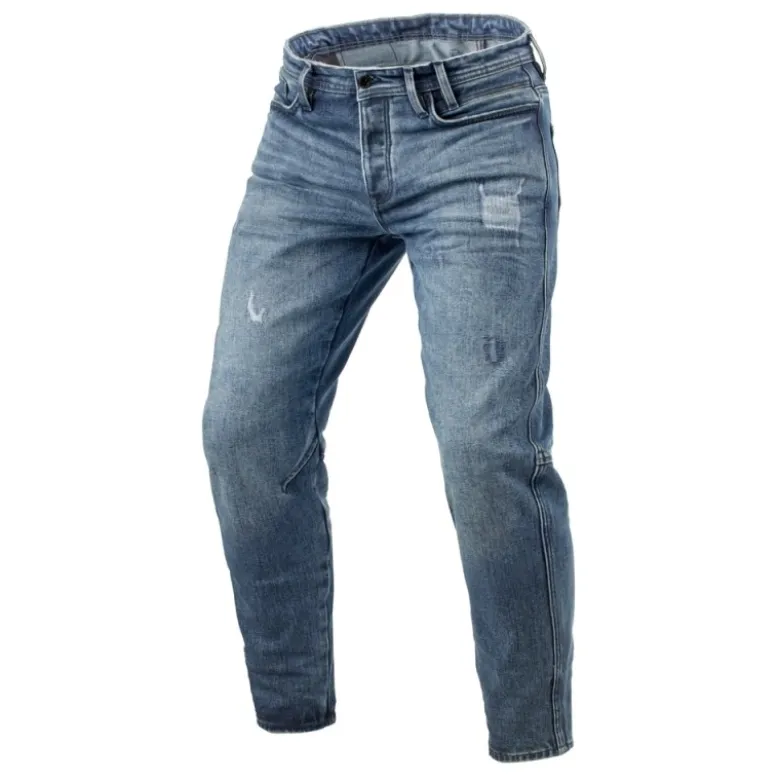 Jeans Uomo Revit Rilan TF Blu Medio Vintage L36 Allungato