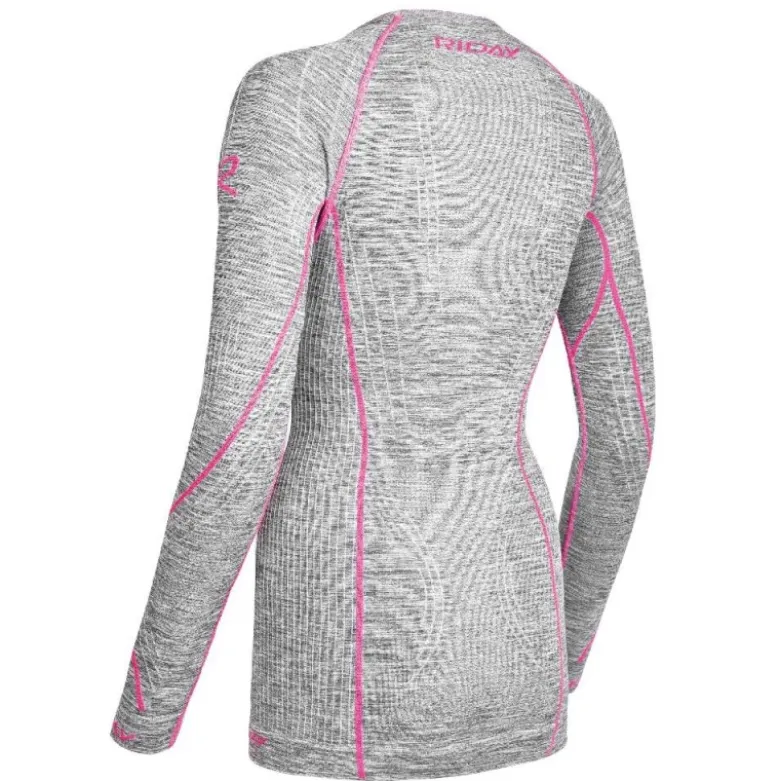 Maglia Donna Intima Tecnica Riday Manica Lunga Light Grigio Rosa